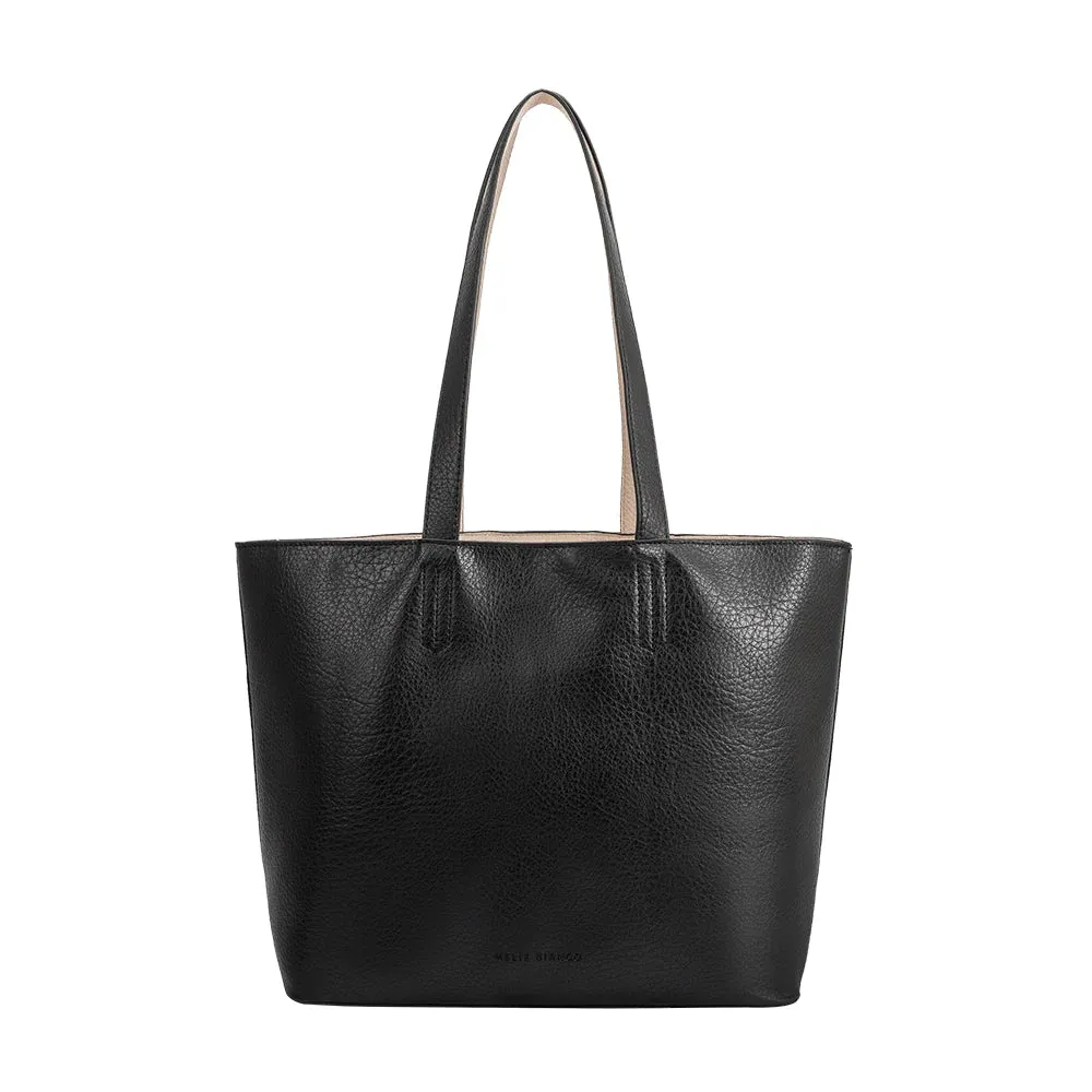 Melie Bianco Denise Large Vegan Leather Reversible Tote - Black