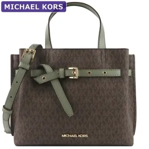 Michael Kors Emilia Small Satchel In Signature In Army Green - 35H0GU5S1B