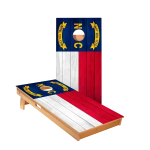 North Carolina Flag Star Cornhole Boards