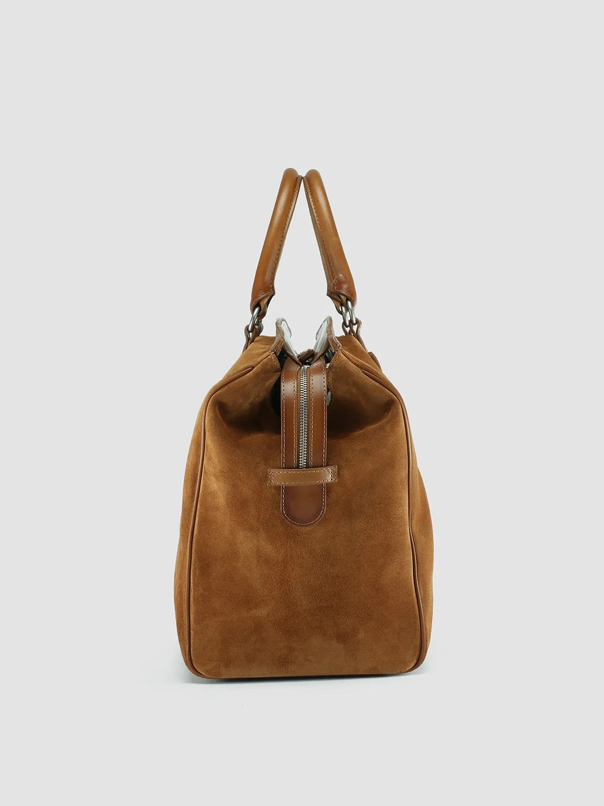 QUENTIN 009 - Brown Suede and Leather Bag