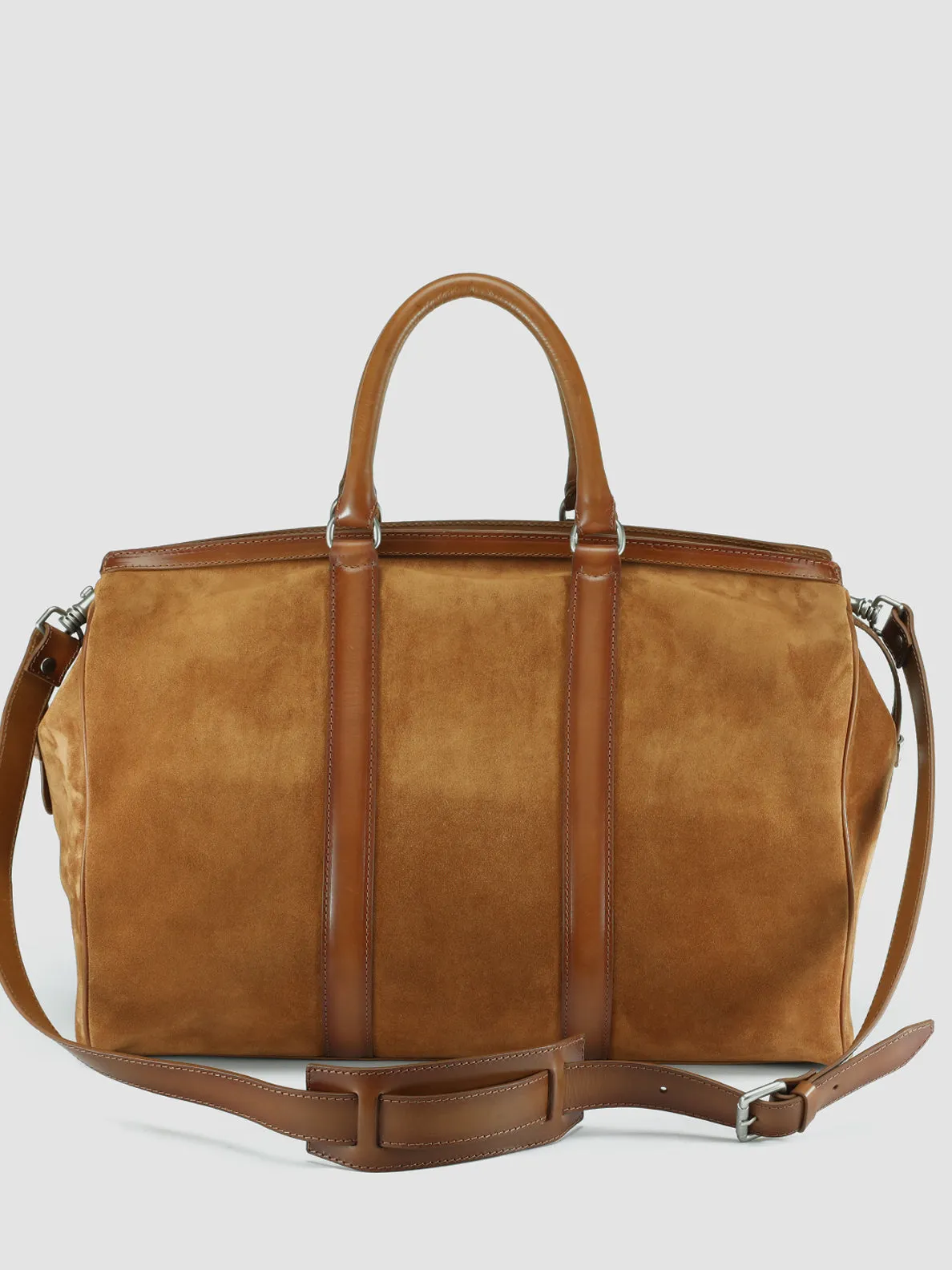 QUENTIN 009 - Brown Suede and Leather Bag