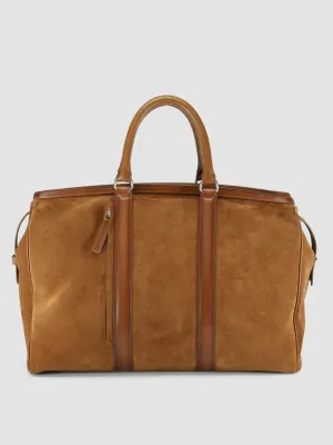 QUENTIN 009 - Brown Suede and Leather Bag