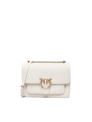 Quilted White Leather Satchel Bag