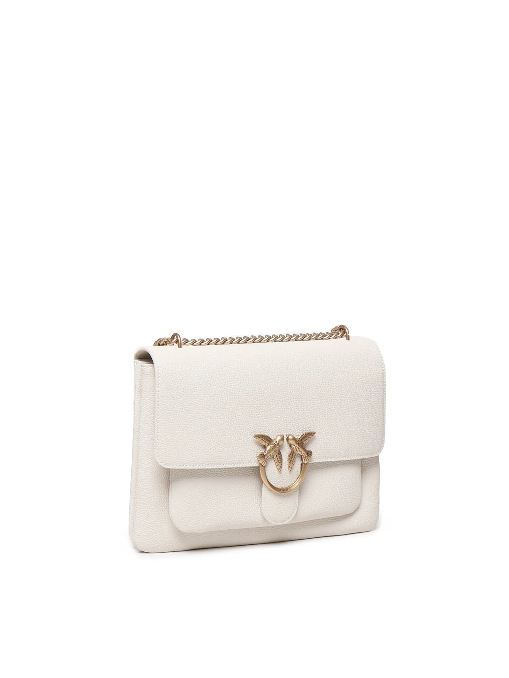 Quilted White Leather Satchel Bag