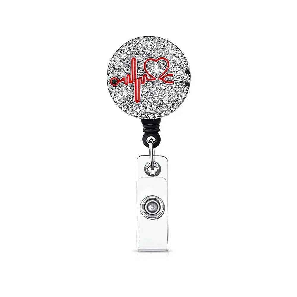 Retractable Nurse Fashion Cute Rhinestones Badge