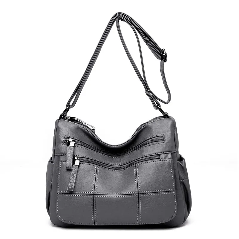 Soft Leather Designer Crossbody Shoulder Tote Bag