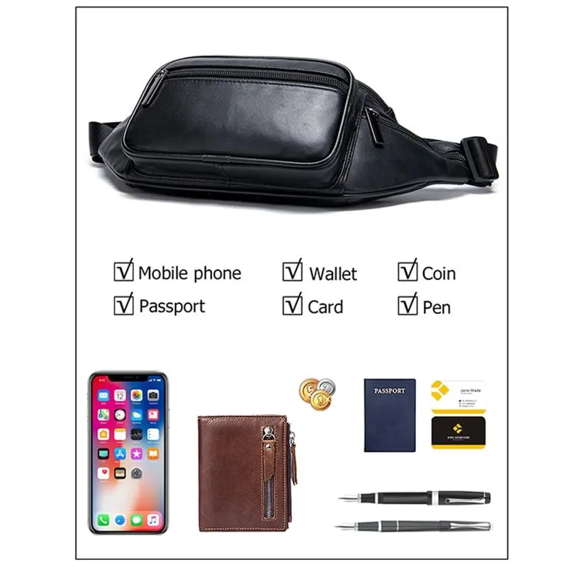 Stylish Leisure Female Leather Belt Bag For Phone Cash