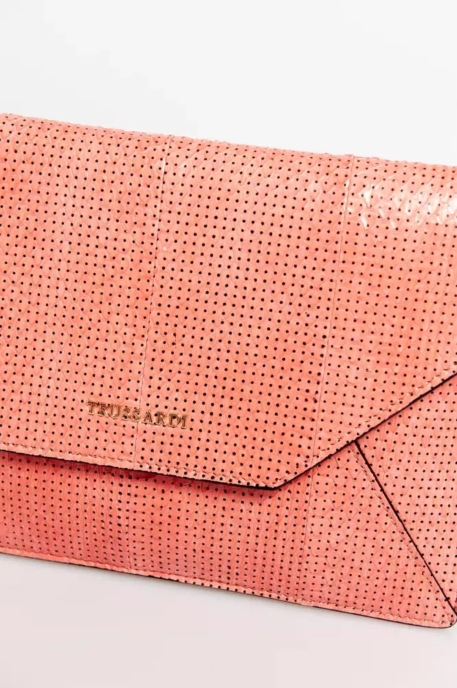 Trussardi Pink Leather Women Clutch