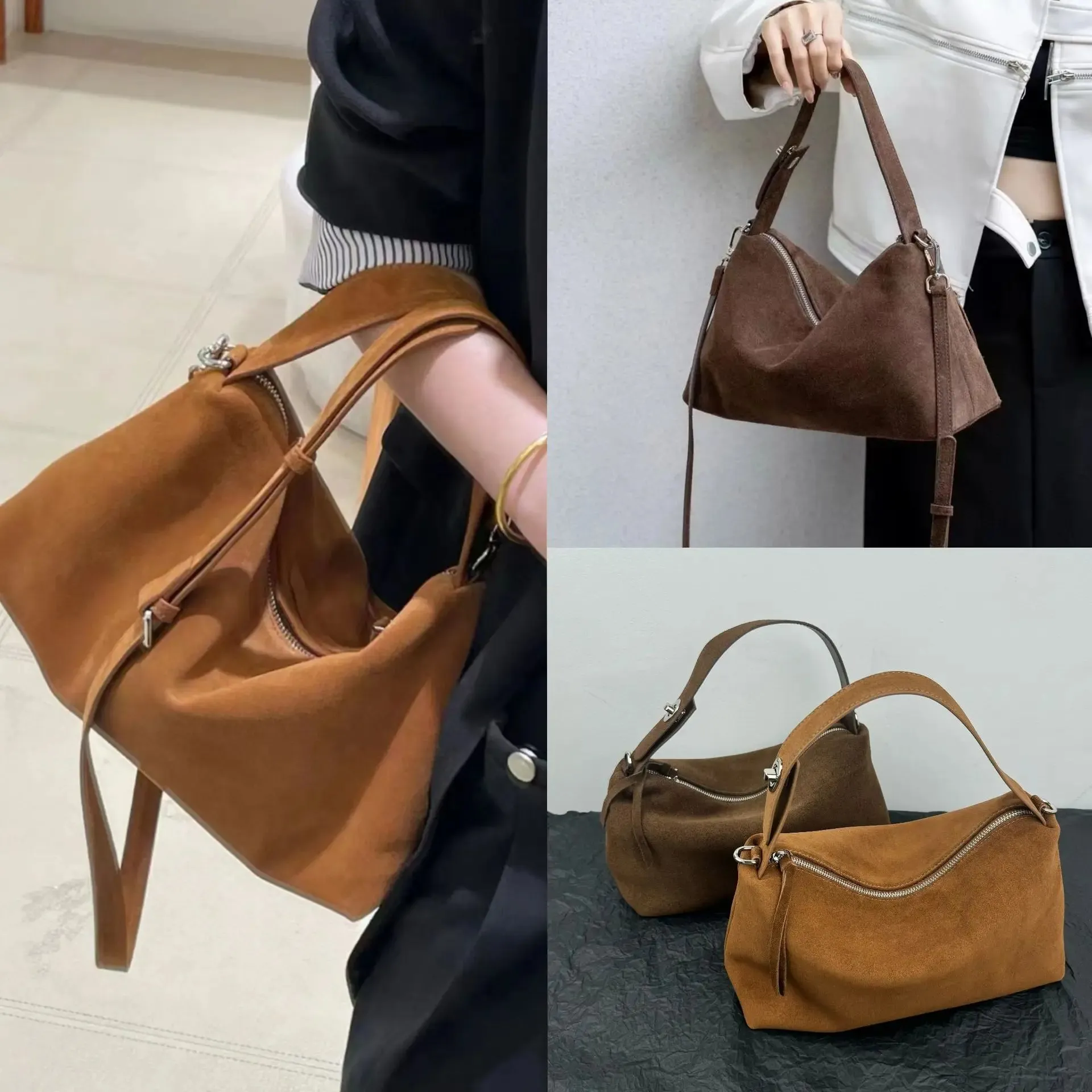 Versatile Retro Matte Cowhide Single Handbag