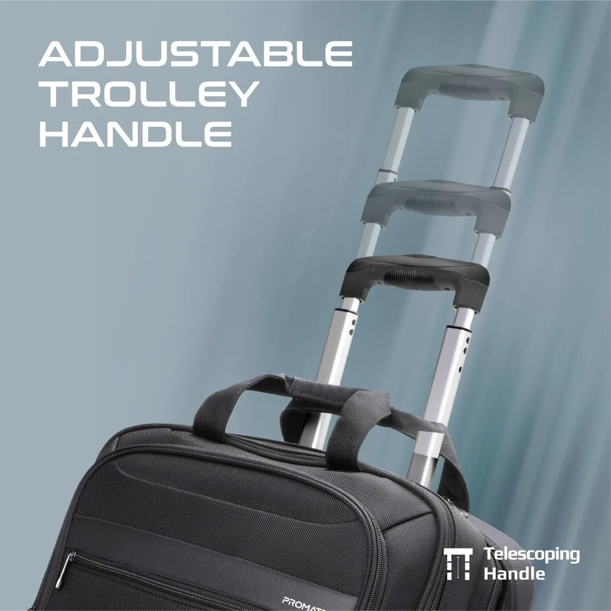 Versatile Travel Trolley Bag for 16” Laptop with Multiple Compartments