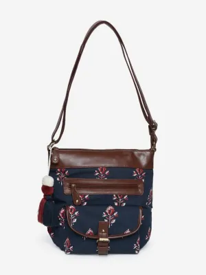 Westside Navy Floral Print Stella Sling Bag