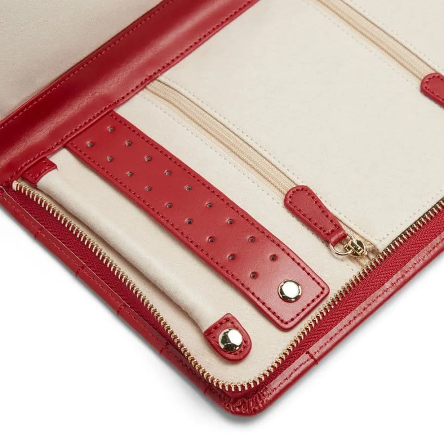 Wolf Caroline Jewelry Portfolio Travel Case - Red