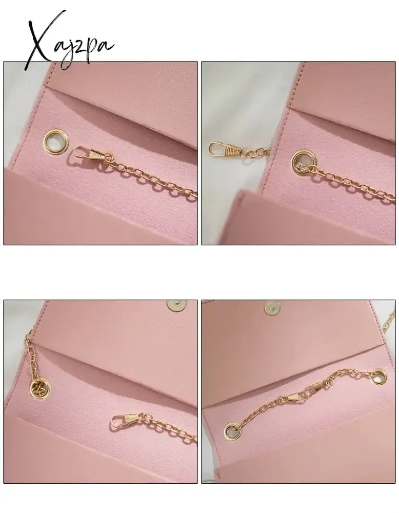 Xajzpa - Fashion Korean Lock Mini Square Bag Women Spring New Embroidered Bag Color Stitching Wild Shoulder Bag Student Mobile Phone Bag