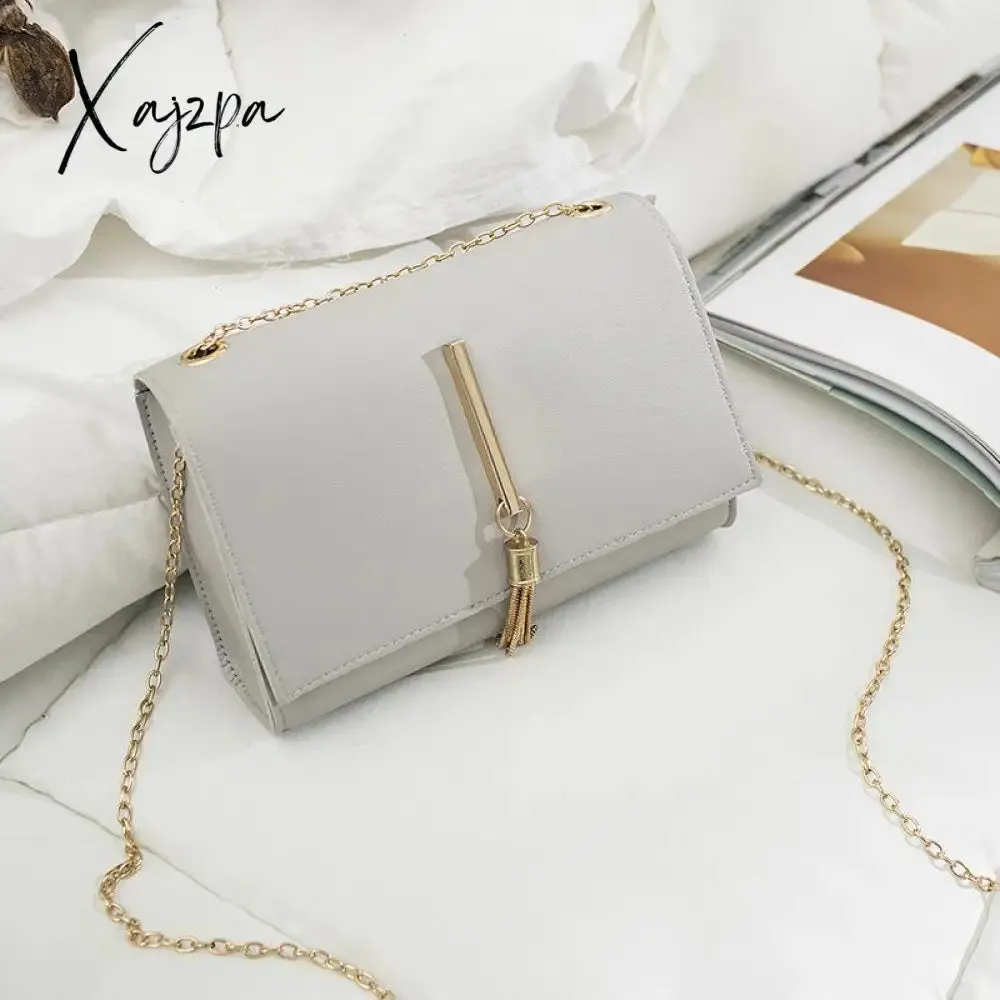 Xajzpa - Fashion Korean Lock Mini Square Bag Women Spring New Embroidered Bag Color Stitching Wild Shoulder Bag Student Mobile Phone Bag