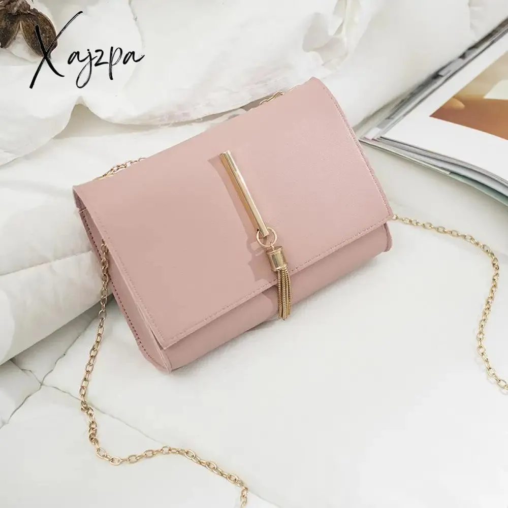 Xajzpa - Fashion Korean Lock Mini Square Bag Women Spring New Embroidered Bag Color Stitching Wild Shoulder Bag Student Mobile Phone Bag