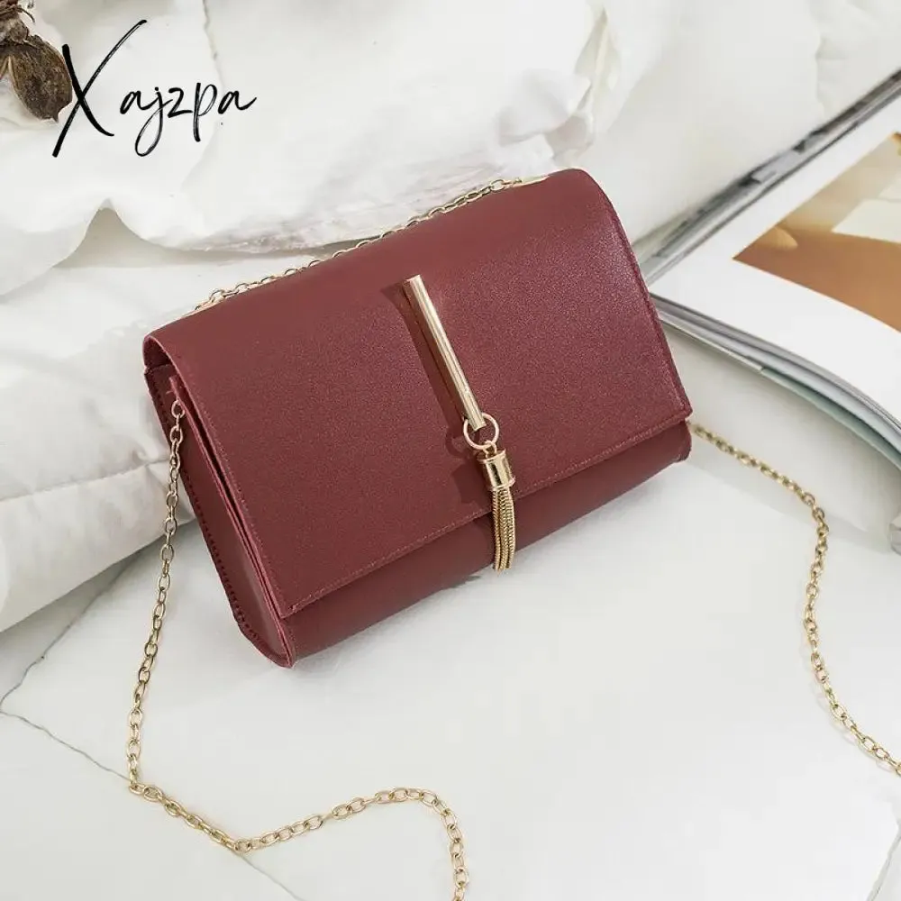 Xajzpa - Fashion Korean Lock Mini Square Bag Women Spring New Embroidered Bag Color Stitching Wild Shoulder Bag Student Mobile Phone Bag