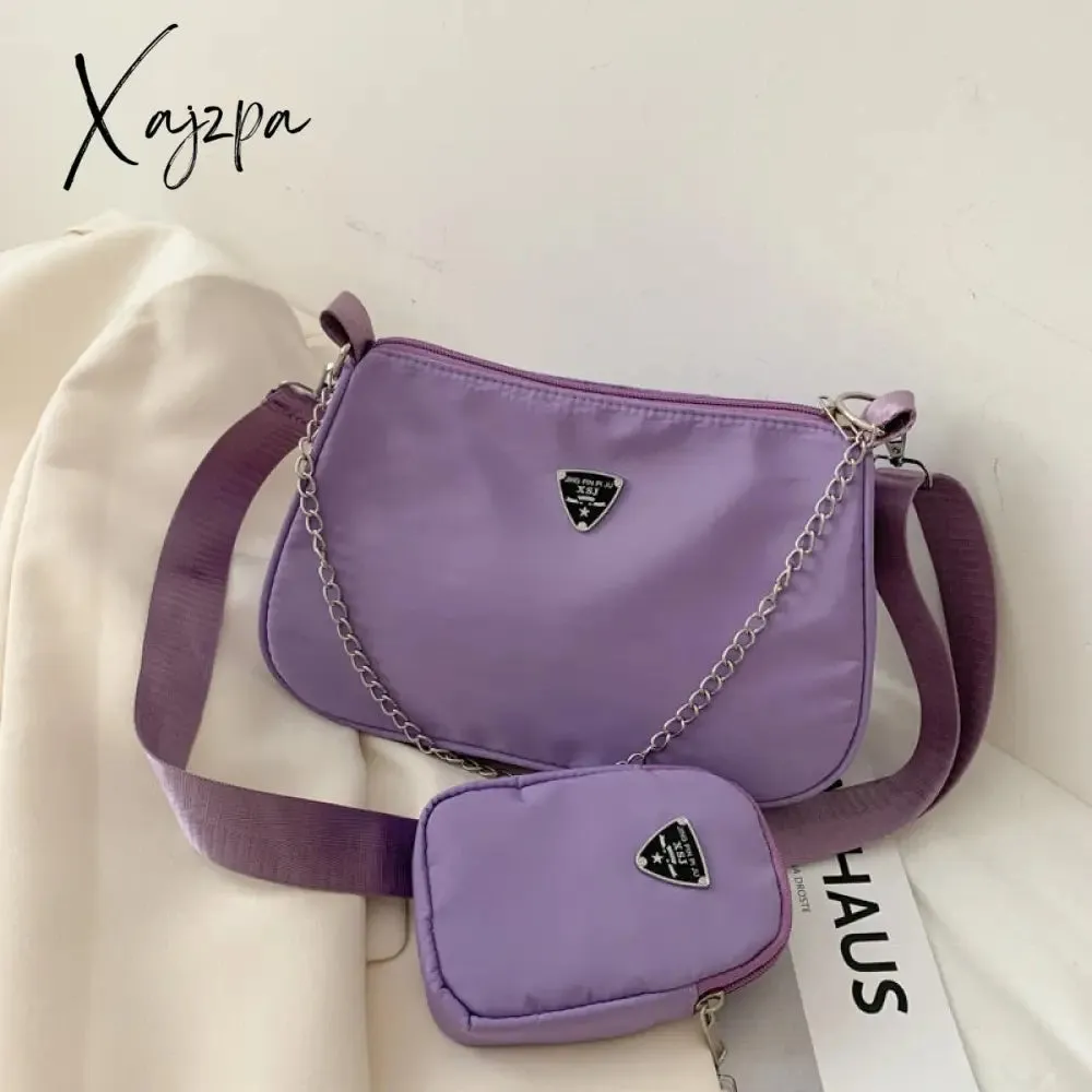 Xajzpa - New Retro Women Crossbody Bags Style Crescent Chain Underarm Shoulder Bags Women High Quality Square Solid Bags