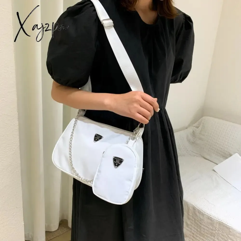 Xajzpa - New Retro Women Crossbody Bags Style Crescent Chain Underarm Shoulder Bags Women High Quality Square Solid Bags