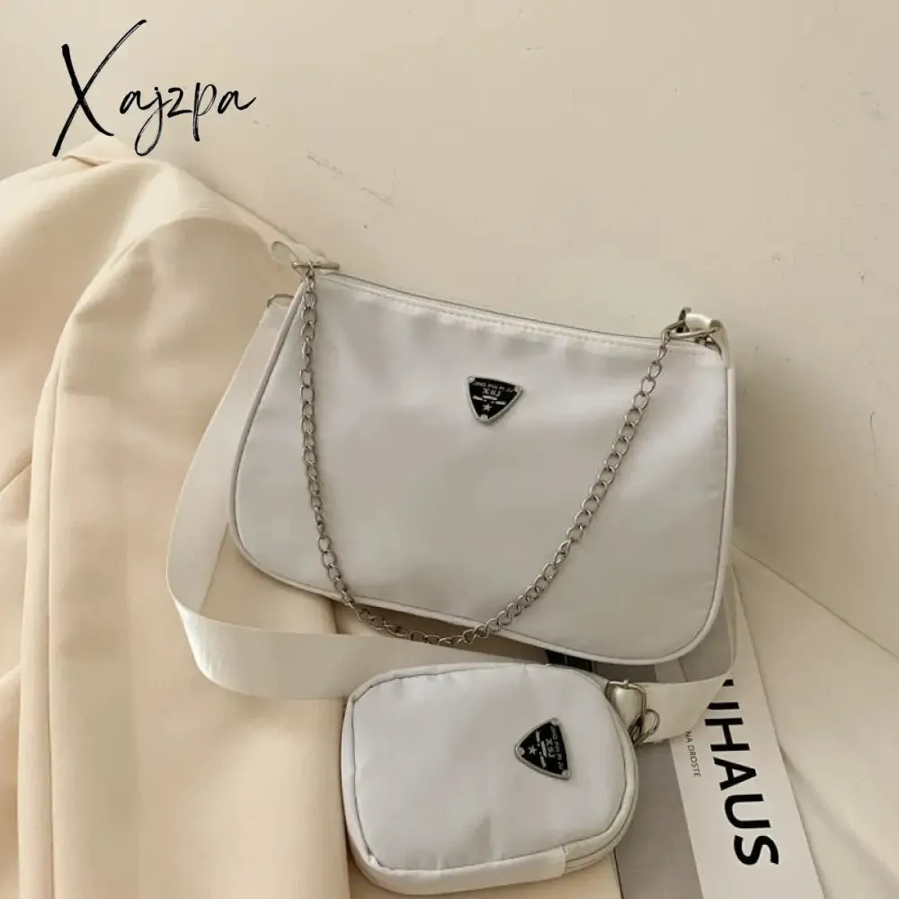 Xajzpa - New Retro Women Crossbody Bags Style Crescent Chain Underarm Shoulder Bags Women High Quality Square Solid Bags