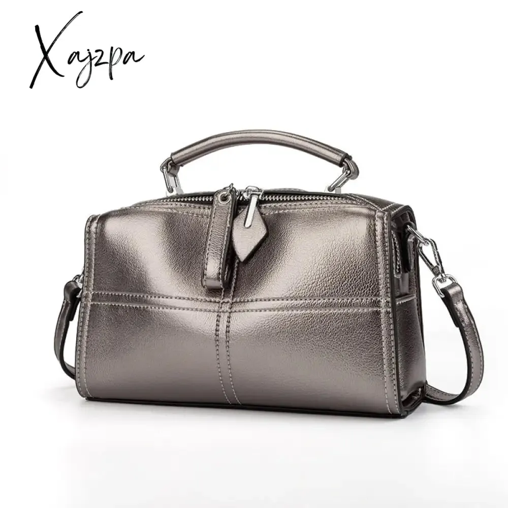 Xajzpa - Women's Luxury Designer Handbag Female Pu Leather Shoulder Bags Boston 2 Straps Sling Bags for Women