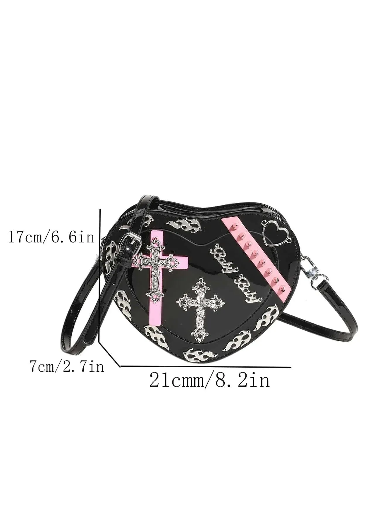 Y2K Cross Pattern Colorful Trendy Mini PU Punk Coffin Gothic Shape Bag